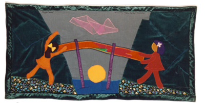 Bygge broer / Building Bridges. Peace banner from Danish artist Mie Bak Jakobsen, Women for Peace.